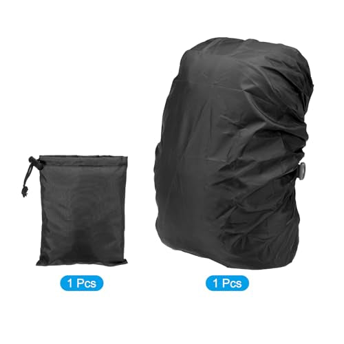 PATIKIL Waterproof Backpack Rain Cover Anti-Slip Cross Buckle Straps & Drawstring Bag for Hiking Camping Traveling - color: Black, size: XX-Large