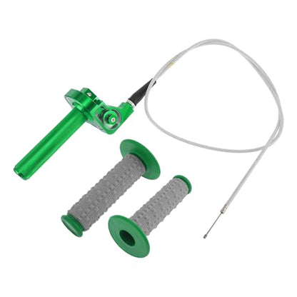 22mm Throttle Grip with 120cm White Throttle Cable 1 Pair of Convex Green Handlebar Covers Plastic Aluminum Alloy Motorcycle Throttle Grip Green - color: Green