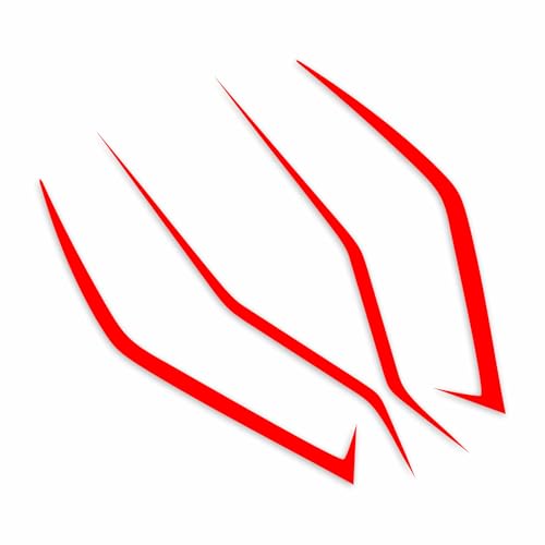 Awonderful Motorcycle Fairing Sticker Decal, Reflective Vinyl Decal with Strong Stickiness for Kawasaki Ninja400 H2 H2SX,4 Pcs Per Set (Red) - color: Red