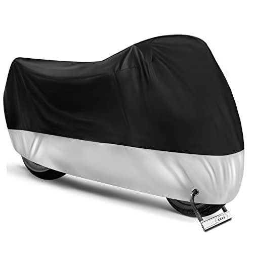 Motorcycle Cover,Motorbike Cover All Season Universal Weather Waterproof Sun Outdoor Protection with Lock-Holes & Storage Bag,XXL Motorcycles Vehicle Cover - size: us-2xl