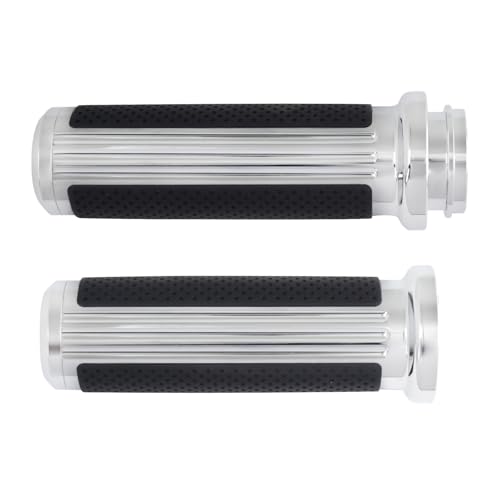 1" Electronic Throttle Defiance Handlebar Grips 25mm Hand Grips Fit for Harley Touring Street Glide Road King Road Glide Electra Glide - color: #1 Chrome