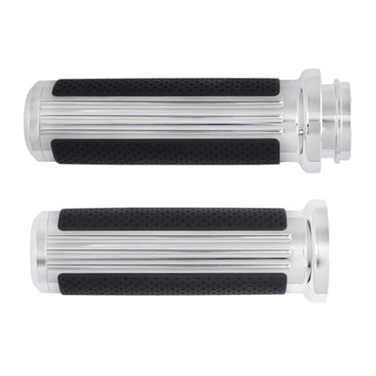 1" Electronic Throttle Defiance Handlebar Grips 25mm Hand Grips Fit for Harley Touring Street Glide Road King Road Glide Electra Glide - color: #1 Chrome