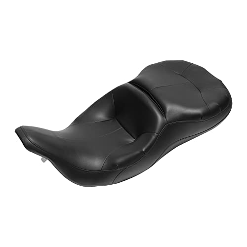 Motorcycle Seat, SLMOTO Driver Passenger Seat Cushion fits for Harley Davidson Touring Electra Glide Classic 1997-2007 - style: Vivid Black