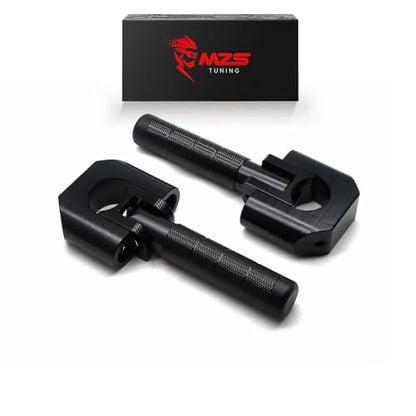 MZS Motorcycle Highway Pegs 7/8"-1.25" Adventure Highway Foot Peg Universal Foldable CNC Short Mount Compatible with KLR 650 DR650 Tenere Vstorm 300X 390 790 890 R1200GS Dual for 22mm-32mm Crash Bar