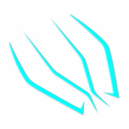 Awonderful Motorcycle Fairing Sticker Decal, Reflective Vinyl Decal with Strong Stickiness for Kawasaki Ninja400 H2 H2SX,4 Pcs Per Set (Sky Blue) - color: Sky Blue