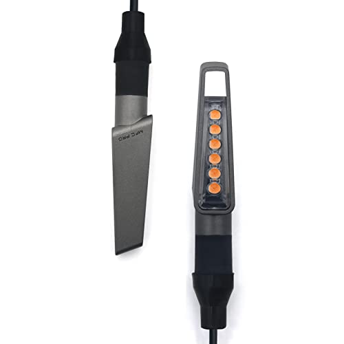 Flowing Motorcycle LED Turn Signals,12V Universal Mini Sequential Indicators, Waterproof Turn Signal Lights Compatible with Dirt Bike Yamaha Honda Cafe Racer Cruiser (Sequential, Space Grey-2pcs) - color: Space Grey-2pcs, size: Sequential