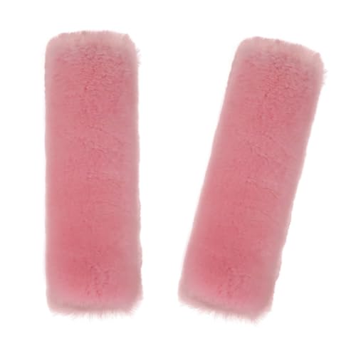 Soft & Cozy Australian Sheepskin Car Seat Belt Covers,2 Pack Fluffy Seatbelt Pads, Genunie Sheepskin Fur Shoulder Straps Cushions for Adults Kids Women and Men (Pink) - color: Pink