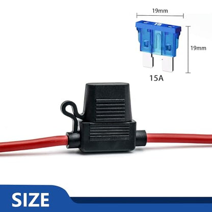 10 Pack 14 AWG Inline Fuse Holder - 12V-DC ATC/ATO 14 Gauge Fuse Holder for 15A Blade Fuse - size: 14 AWG