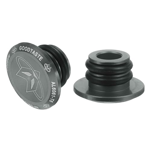 HARFINGTON Bar End Plugs Aluminum Handlebar End Caps Bike Plugs with Matching Rings for MTB Road BMX Fixed Gear Bike, Gray - color: Gray