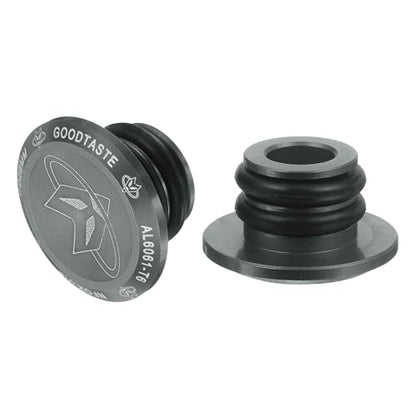 HARFINGTON Bar End Plugs Aluminum Handlebar End Caps Bike Plugs with Matching Rings for MTB Road BMX Fixed Gear Bike, Gray - color: Gray