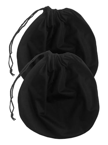 2 Pack Motorcycle Helmet Bag, Lightweight Drawstring Storage Bag, Large Capacity Protective Carrying Bag for Motorcycle, Bicycle, Ski, Hockey & Sports Helmet (Black)