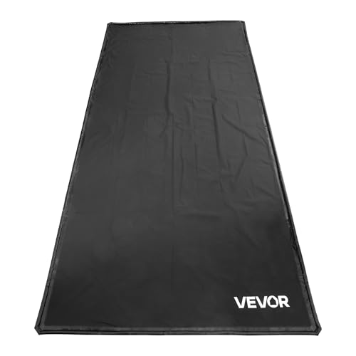 VEVOR Containment Mat, 7 ft 9 in x 16 ft, Non-Slip PVC Garage Floor Mat with a Cleaning Squeegee, Heavy Duty Durable Waterproof Containment Protection from Snow, Rain and Mud for Cars Parking, Black - size: 7 ft 9 in x 16 ft