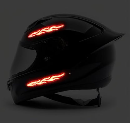 customTAYLOR33 High-Intensity Grade Premium Reflective Tribal Flame Helmet Decals, Motorcycle Safety Sticker Decals (Red) - color: Red