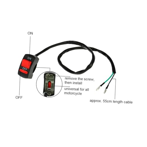 Emergency Hazard Headlight for Motorcycle ATV Bike - Handlebar Light with ON/Off Button