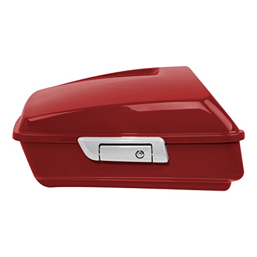 TCT-MOTORPARTS Chopped Trunk w/Wrap-Around Backrest Two-Up Mount Rack Fit For Harley STREET GLIDE 2018-2019 Raod Glide Special 2018 2019 Wicked Red - color: Fit for Wicked Red #3