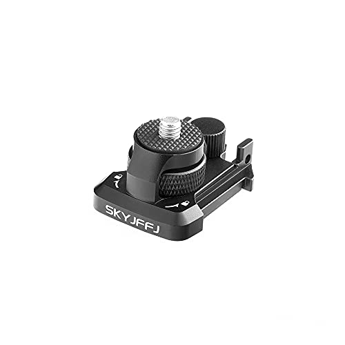 Aluminum 360-degree Rotation Helmet Mount for Gopro Hero 13 12 11 10 9 8 DJI Osmo Insta360 AKASO and Other Action Camera 1/4"-20 Threaded Swivel Mount