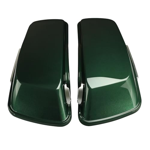 HR3 Deep Jade Pearl/Vivid Black Hard Saddlebags Compatible with 2015 Ultra Limited FLHTK (Replace for OEM) Fit for 2014-2023 Harley Touring Models - color: Deep Jade Pearl / Vivid Black
