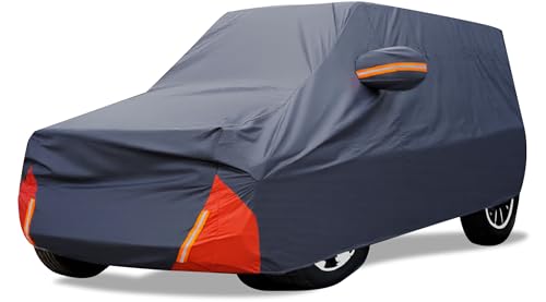 Car Cover Waterproof 2 Door, All Weather for Automobiles, Outdoor Full Exterior Cover Rain Sun UV Snowproof Protection with Zipper Cotton, Mirror Pocket for Jeep Covers Fits JK JL TJ YJ CJ - color: Red, size: Jeep-2 doors