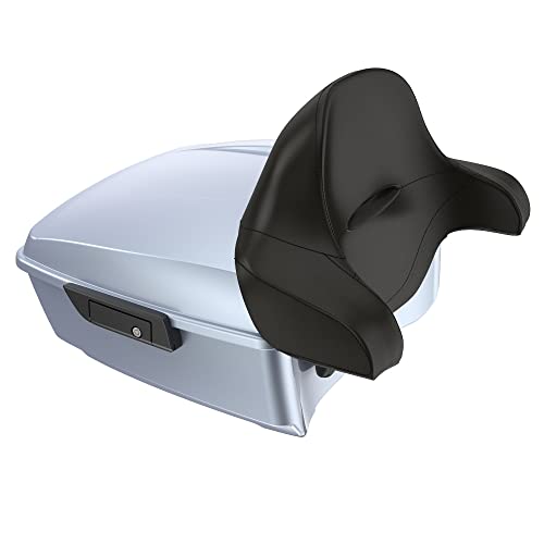 Advanblack Atlas Silver Metallic King Tour Trunk Pack, Black Mount Bracket, Top Luggage Rack, Red Trunk Pak Liners Fit for 09-Later Harley Touring, Road Glide, Street Glide Special, Electra Glide - color: Atlas Silver