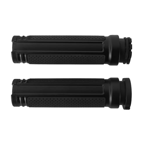 Motorcycle 1" Hand Grips Handlebar Grips Cable Throttle Fit for Harley Touring Street Glide Road King Road Glide Electra Glide Dyna Softail - color: #7 Black