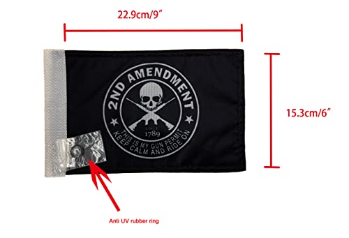 Durable Motorcycle Flag 2nd Amendment #1 Keep Calm And Ride On 6 x 9 Inch - color: 2nd Amendment #1, size: 6X9
