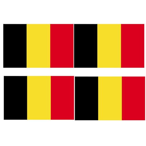 4 PCS Flag Stickers - Belgium Flag Stickers Decals for Cup Computer Laptop Car Bumper Window Helmet Musical Instrument with Smooth Surface - size: Belgium