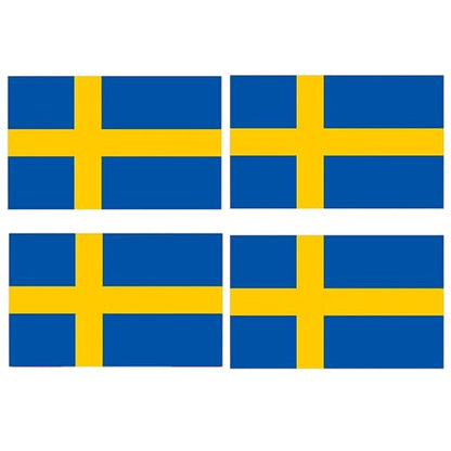 4 PCS Flag Stickers - Sweden Flag Stickers Decals for Cup Computer Laptop Car Bumper Window Helmet Musical Instrument with Smooth Surface - size: Sweden