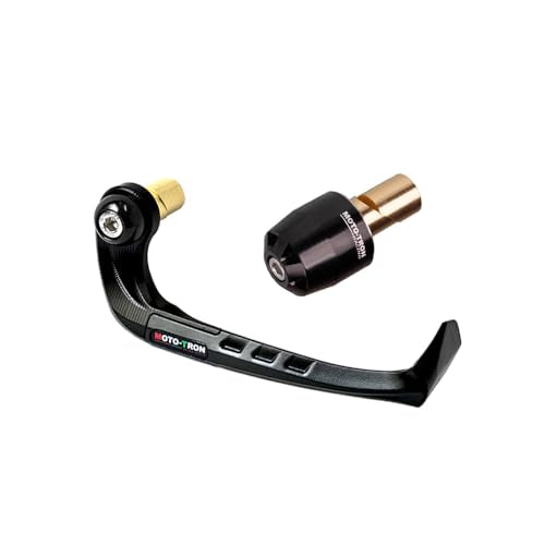 MOTO TRON Motorcycle Bar End Lever Guards Universal CNC Brake Handlebar Protector 7/8" Handlebar Grip Ends Plug Balance Pad Accessories A Set Fit For 14/16/17/18mm - color: Black, size: 17mm