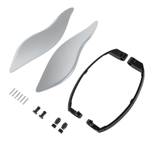 Fairing Air Deflectors for Harley,Side Wings Windshield Adjustable Air Deflectors for Harley Touring Road King Electra Glide Street Glide Road Glide 2014-2023 Atlas Silver - color: Atlas Silver
