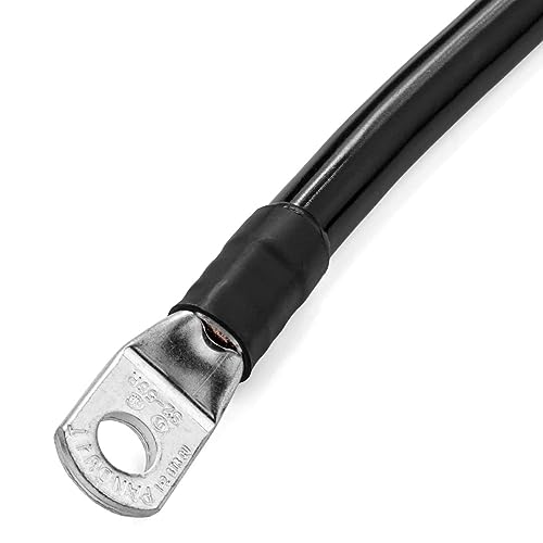 Spartan Power Black 9 inch 2/0 AWG Battery Cable 5/16" M8 Made in USA - color: 2/0 AWG-BLACK-5/16", size: 0.75-FT