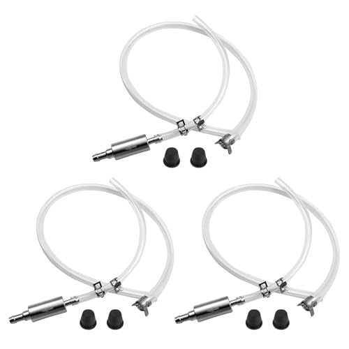 3 PCS Brake Bleeder Hose Kit, One Way Check Valve Tube Brake System Bleeding Tools with Fixing Clips & Rubber Caps, Anti-Backflow Soft Tube Set Universal for Car Motorcycle