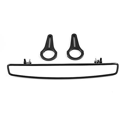 RearView Mirror Rear Center Mirror 15" Ultra Clear ATV UTV Mirror with 1.75" Clamps Convex Design Compatible for Polaris RZR 800 900 1000 Turbo PRO XP, Pioneer 1000, Arctic Cat Wildcat 2021 - color: Black, size: Motorcycle Rear View Mirrors 35