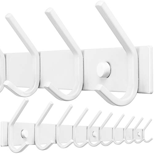 WEBI Coat Rack Wall Mounted,10 Hooks,30" Long Coat Hooks Wall Mount White,Coat Hanger Wall,Hook Rack,Jacket Hooks for Coats,Clothes,Hats - size: 10 Hooks