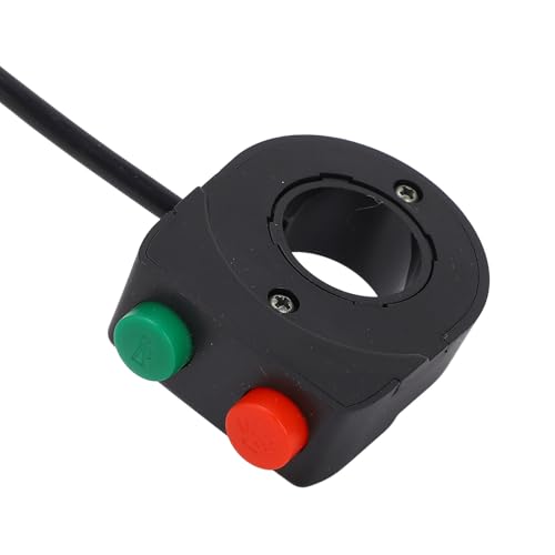 Qiilu Universal 7/8inch ABS Plastic Handlebar 12V Horn Head Light Black On Off Button Handlebar Switch Fit for Motorcycle Scooter E Bike Black