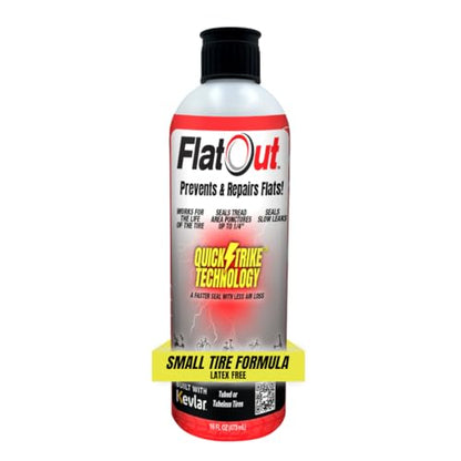 QuickStrike Tire Sealant - Small Tire/Bicycle Formula - NEW Formula - Prevents Flat Tires - Seals Leaks - Contains Kevlar - Tubeless Tire Sealant - 16 Ounce Bottle - size: 1 Pack - 16 Oz