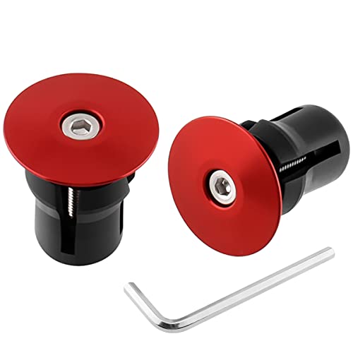 Bicycle Handlebar Bar End Plugs Caps Bike Handlebar Plugs Perfect for Most Bicycles Road Bike Mountain Bike BMX MTB Fixie - color: Red-no logo