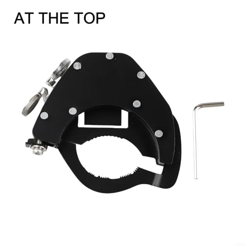 Stainless Steel Motorcycle Throttle Clip Cruise Control System Thumb Activated Lock for Most Bike Handlebar Accelerator Pipe Black(At the top) - size: At the top