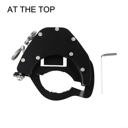 Stainless Steel Motorcycle Throttle Clip Cruise Control System Thumb Activated Lock for Most Bike Handlebar Accelerator Pipe Black(At the top) - size: At the top