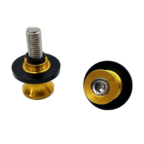 2Pcs Frame Stands Screws Swingarm Spools Slider 6mm 8mm 10mm Screw for Motorcycle Modification Tool Motorcycle Decorations - color: Gold, size: 6MM