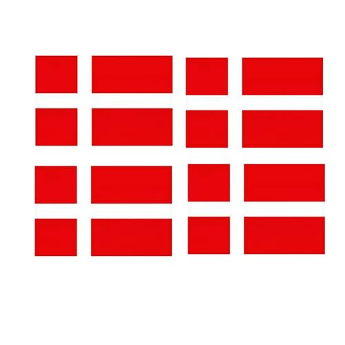 4 PCS Flag Stickers - Denmark Flag Stickers Decals for Cup Computer Laptop Car Bumper Window Helmet Musical Instrument with Smooth Surface - size: Denmark