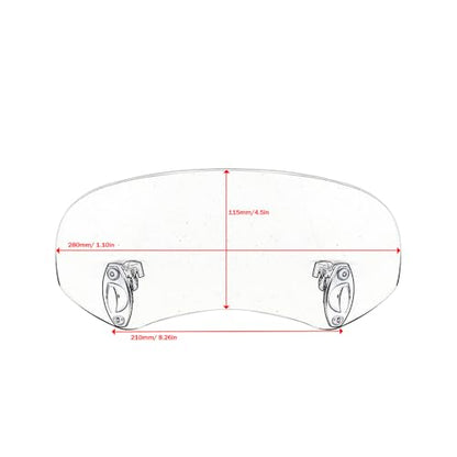 28.5cm Motorcycle Wind Deflector Clear Lens Adjustable Clip Windshield Extension Universal Fit for Most Motorcycle Scooter, White - size: Small-white