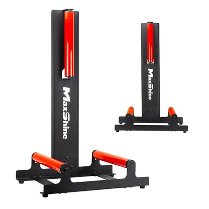 Maxshine Universal Red Wheel & Rim Detailing Rolling Stand | 360° Rotating Tire Stand for Wheel Wash, Ceramic Coating & Tire Shine | Heavy-Duty Rim Roller Stand for Professional Auto Detailing - size: Large (Red)