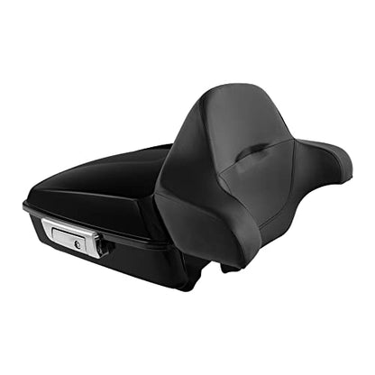 TCMT Chopped Motorcycle Trunk Box Backrest Detachable Mounting Rack Base Plate Fit For Harley Touring 1997-2008 Road King Road Street Electra Glide Pack - color: Set C1 Chrome Latches#Chrome Rack+Plate