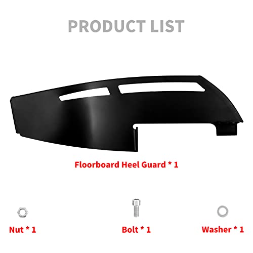 Motorcycle Driver Floorboard Heel Guard Fit For Harley Softail 86-17 Touring FLD 2012-2016 Touring Electra Glide Road Glide Road King Street Glide Black - color: Black