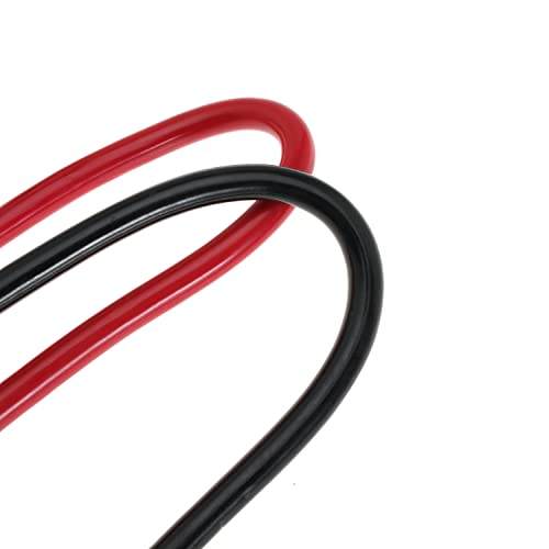 4 AWG Battery Cable 4AWG Gauge Pure Copper Battery Inverter Cables with 3/8 in Lugs Both Ends Power Inverter Wire Set for Automotive Solar Marine Boat RV Car Motorcycle Red and Black (4FT) - size: 4ft