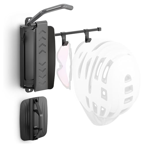 monTEK Swivel Bike Wall Mount, Bike Hangers for Garage, Bike Wall Mount with Two Extra Storage Hooks, Bike Hanger Wall Mount for Space Saving, Bike Rack Garage Holds Up to 77 lbs - style: 1-Pack with 2 Storage Hooks