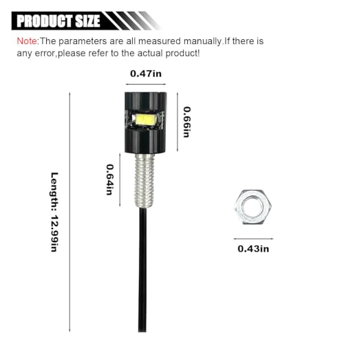 smilfuy 4PCS 12V LED License Plate Light, Waterproof LED Bulb Tag Light Motorcycle License Tag Screw Bolt Lamp for Car Truck RV ATV