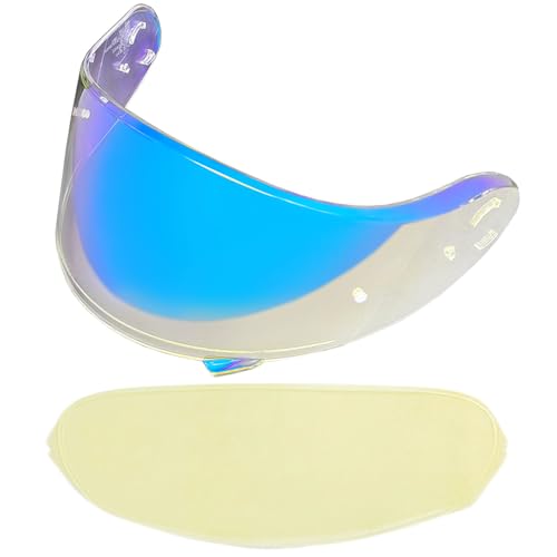 Neotec 2 Helmet Visor Replacement.CNS-3 Motorcycle Helmet Shield UV Protection Compatible with Neotec 2 (Revo Clear Blue+Anti Fog Film) - color: Anti Fog Film+revo Clear Blue