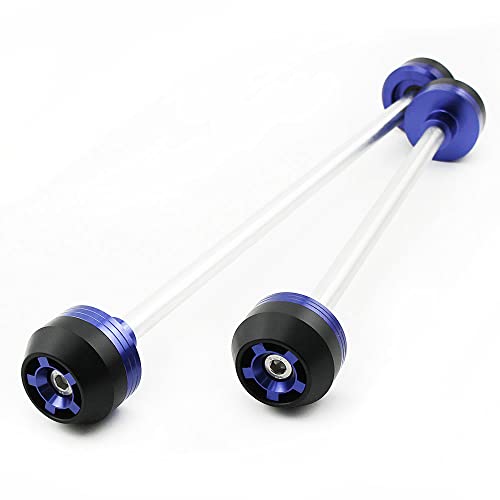 Motorcycle Aluminum Front Rear Axle Fork Wheel Protector Crash Sliders For GSX-R 600/750 2004-2005 (Blue,Front&Rear) - color: Blue, size: Front&Rear