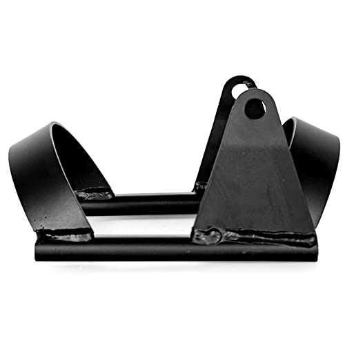 Camco Steel Universal Tire Fit Motorcycle Wheel Chock Mount for Truck Bed or Trailer Floor, Includes 2 Handlebar Straps
